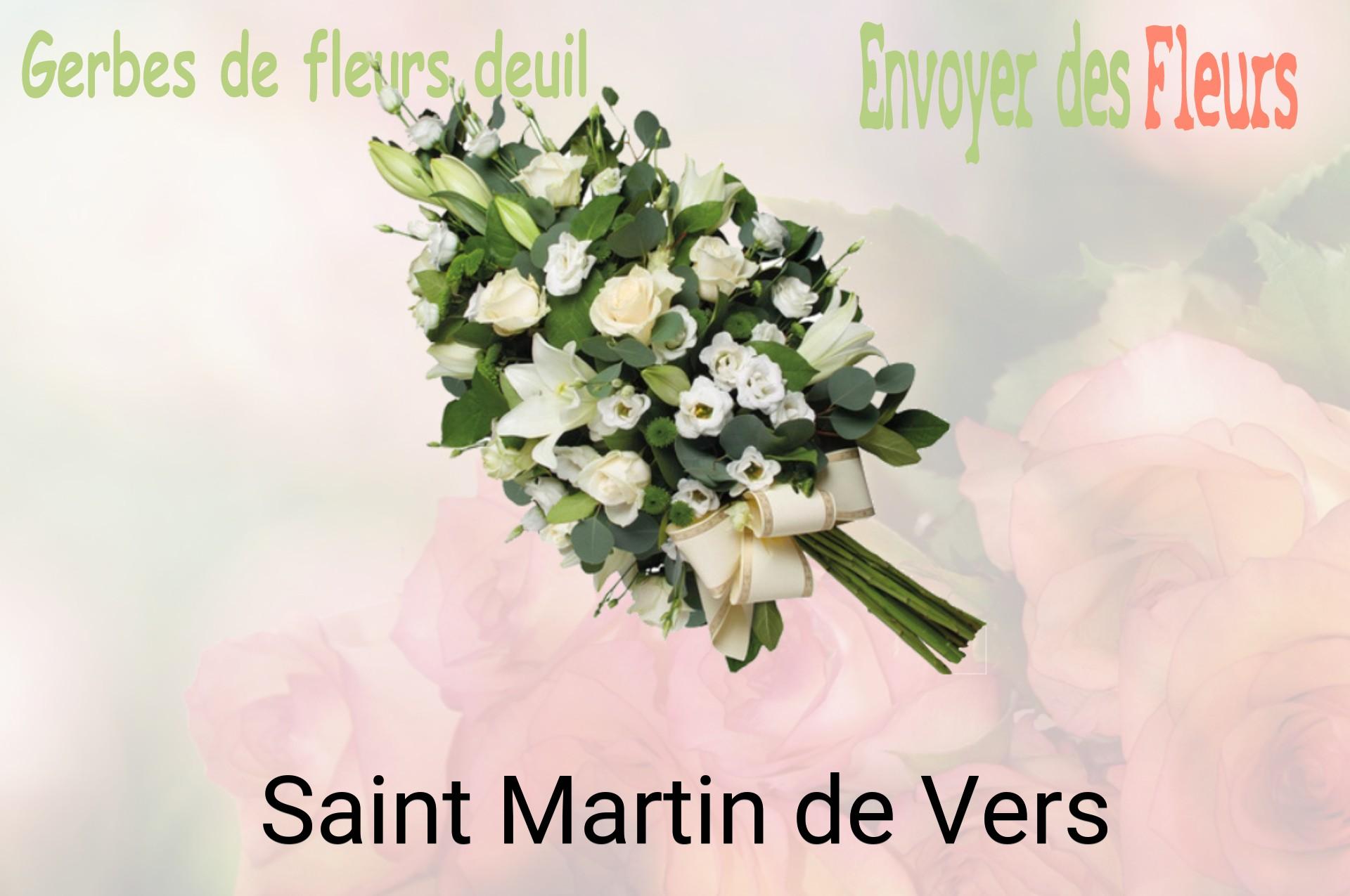 Gerbe de fleurs de deuil livrée à Saint-Martin-de-Vers